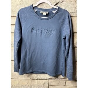 Ariat Ladies Medium REAL‎ Logo Crew Top in Ensign Blue